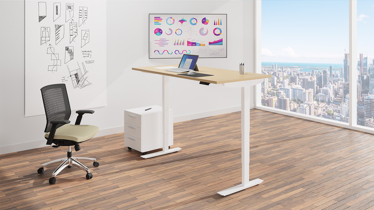 Wurk Sit-Stand desk in a high rise building