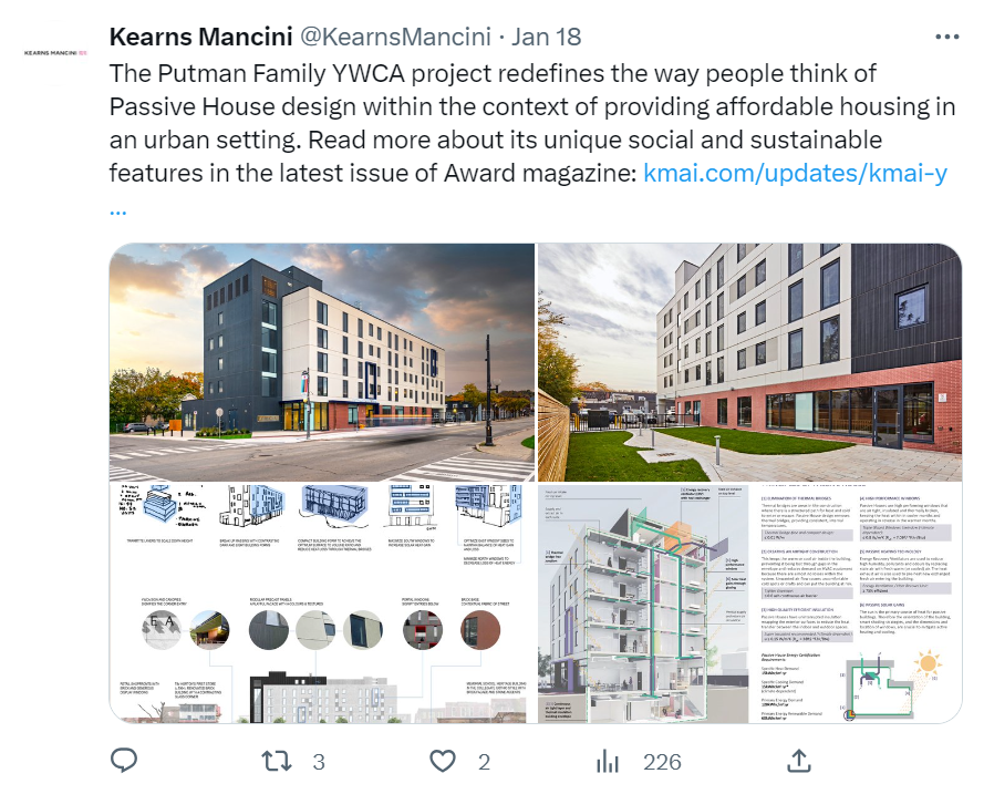 a tweep with a picture of a building.
